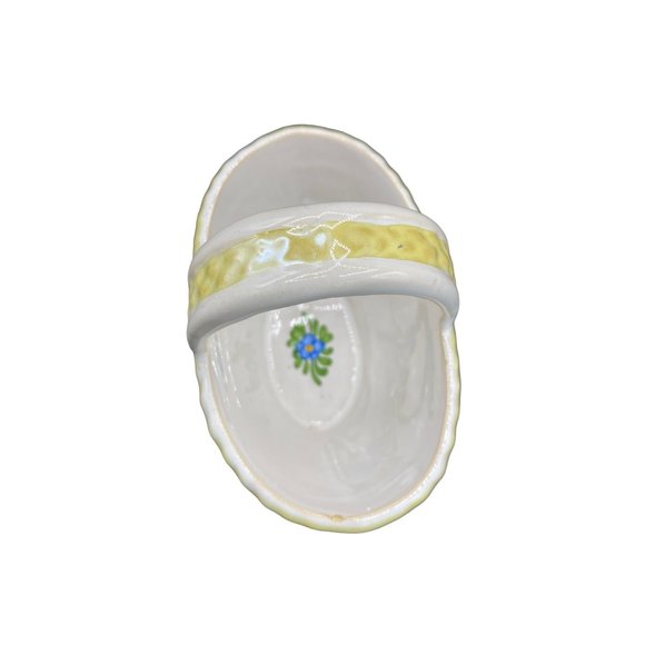 Vintage Ceramic Tole Painted Folk art Basket Hand Painted with Handle 4.5x4.5 - Picture 3 of 16